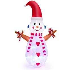 Costway 8FT Christmas Snowman Decoration Inflatable Xmas Decor with Multi-color Rotating & Bright LED Lights -Outdoor Christmas Decorations Sales GUEST a5f15c83 d435 4cc9 ac22 e80ff075bad9