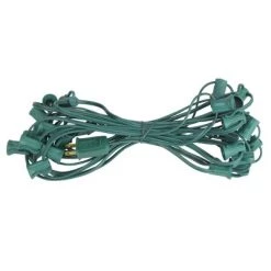 Northlight 25' Green C7 Christmas Light Socket Set with 18 Gauge Green Wire