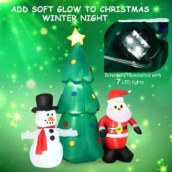 Tangkula 6FT Tall Christmas Inflatables Tree with Santa Claus & Snowman Blow Up Christmas Tree Outdoor Decoration Lighted Xmas Holiday Party Decor -Outdoor Christmas Decorations Sales GUEST a7a079d8 7b17 4466 bca3 f6ead8ade064
