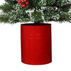 Haute Decor Haute Décor 4' Battery Operated Pre-Lit LED Flocked Pine Potted Artificial Christmas Tree White Lights