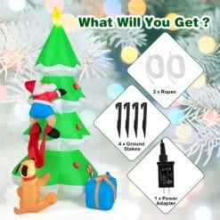 Tangkula 7FT Inflatable Santa Claus Climbing Christmas Tree Chased by Dogs Lighted Blowup Decoration Tree with Ground Stakes & Sandbags 15 Tangkula 7FT Inflatable Santa Claus Climbing Christmas Tree Chased by Dogs Lighted Blowup Decoration Tree with Ground Stakes & Sandbags -Outdoor Christmas Decorations Sales GUEST ad89e20e 1086 4f2b b76a 590c8fea2e8b