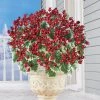 Collections Etc. Collections Etc Artificial Holly with Berries Bushes Stake Set 9 X 9 X 16.5
