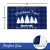Trinity Plaid White Christmas Tree Non-Slip Decorative Doormat, 17" x 29"
