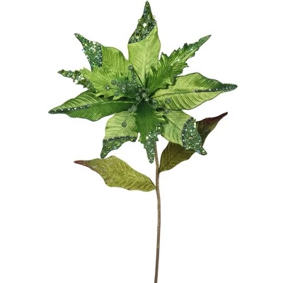 Vickerman 26", 12" Flower Velvet Poinsettia Aritificial Christmas Pick 10 Vickerman 26", 12" Flower Velvet Poinsettia Aritificial Christmas Pick - Image 8