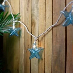 Northlight Set of 10 Blue Starfish Novelty String Lights - 9ft White Wire