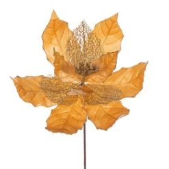 Vickerman 11" Velvet and Glitter Mesh Poinsettia Flower on Steem -Outdoor Christmas Decorations Sales GUEST b7ea7104 bc2d 4e6f 9bae dc779032e0c3