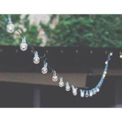 Northlight 10-Count Frosted White G50 Globe Patio Lights-, 9ft Green Wire