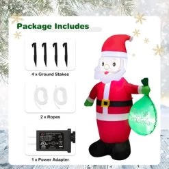 Tangkula 5FT Christmas Inflatable Santa Claus Blow up Yard Decoration w/ Built-in LED Lights & Powerful Air Fan Self-inflatable Christmas Santa Claus -Outdoor Christmas Decorations Sales GUEST b8f745bd d38a 4637 89ce 61712a79155c