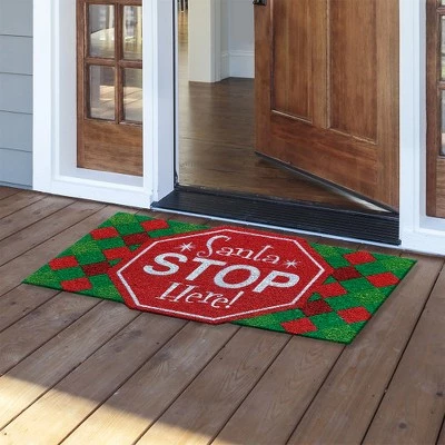 Santa Stop Here Coir Christmas Doormat 30" x 18" Indoor Outdoor Briarwood Lane 3 Santa Stop Here Coir Christmas Doormat 30" x 18" Indoor Outdoor Briarwood Lane