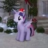 Gemmy Christmas Airblown Inflatable Twilight Sparkle with Santa Hat, 3.5 ft Tall, Purple
