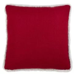 18"x18" 'Merry Happy Christmas' Poly Filled Square Throw Pillow Red - Saro Lifestyle