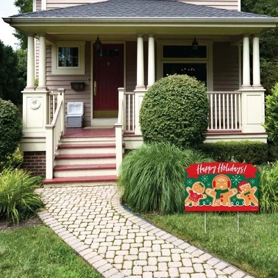 Big Dot of Happiness Gingerbread Christmas - Gingerbread Man Holiday Party Yard Sign Lawn Decorations - Happy Holidays Party Yardy Sign 4 Big Dot of Happiness Gingerbread Christmas - Gingerbread Man Holiday Party Yard Sign Lawn Decorations - Happy Holidays Party Yardy Sign - Image 2