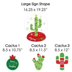 Big Dot of Happiness Merry Cactus - Yard Sign and Outdoor Lawn Decorations - Christmas Cactus Party Yard Signs - Set of 8 -Outdoor Christmas Decorations Sales GUEST be40d882 efbb 4897 b79c e548a67853d1