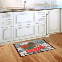 Briarwood Lane Festive Covered Bridge Christmas Doormat Red Pickup Truck Indoor Outdoor 30" x 18" -Outdoor Christmas Decorations Sales GUEST c06c2216 e40b 45c7 ad1e ad4850086b4f