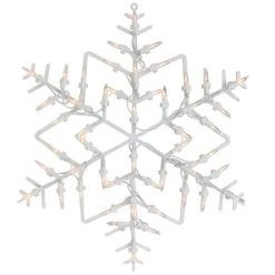 Northlight 16" White Lighted Snowflake Christmas Window Silhouette