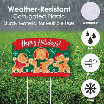 Big Dot of Happiness Gingerbread Christmas - Gingerbread Man Holiday Party Yard Sign Lawn Decorations - Happy Holidays Party Yardy Sign 5 Big Dot of Happiness Gingerbread Christmas - Gingerbread Man Holiday Party Yard Sign Lawn Decorations - Happy Holidays Party Yardy Sign - Image 3