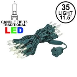 Novelty Lights Inc Novelty Lights 35 light T5 Traditional LED Christmas Mini Light Set (Green Wire, 11.5 Feet)