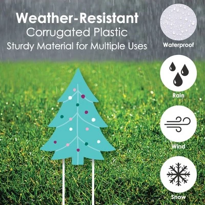 Big Dot of Happiness Merry and Bright Trees - Outdoor Lawn Sign Decorations with Stakes - Colorful Whimsical Christmas Party Yard Display - 3 Pieces 4 Big Dot of Happiness Merry and Bright Trees - Outdoor Lawn Sign Decorations with Stakes - Colorful Whimsical Christmas Party Yard Display - 3 Pieces - Image 2