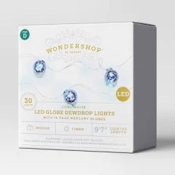 30ct LED Battery Operated Globe Dewdrop Christmas String Lights Cool White with Silver Wire - Wondershop™ -Outdoor Christmas Decorations Sales GUEST c8b4e092 2342 44ac 9de4 660a9edd4293