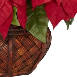 Poinsettia with Decorative Planter Silk Arrangement - Nearly Natural -Outdoor Christmas Decorations Sales GUEST ca28d92f ba8a 466f a656 06006290077a