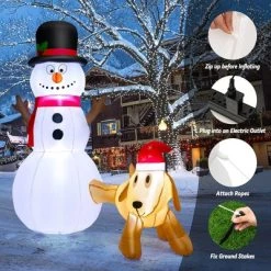 Costway 6 FT Tall Inflatable Snowman and Dog Set Christmas Decoration w/ LED Lights 12 Costway 6 FT Tall Inflatable Snowman and Dog Set Christmas Decoration w/ LED Lights -Outdoor Christmas Decorations Sales GUEST cbc376e3 1a0b 429c bf10 2b404a4d987b
