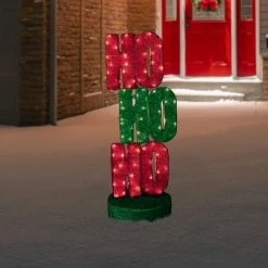 Northlight 39" Lighted Red and Green 'Ho Ho Ho' Outdoor Christmas Sign Decoration