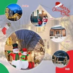 Costway 6Ft & 5Ft Christmas Inflatable Snowmen Blow Up Christmas Decoration -Outdoor Christmas Decorations Sales GUEST cfc1127c 8a0d 4c17 8e1e 2b2d15d531df