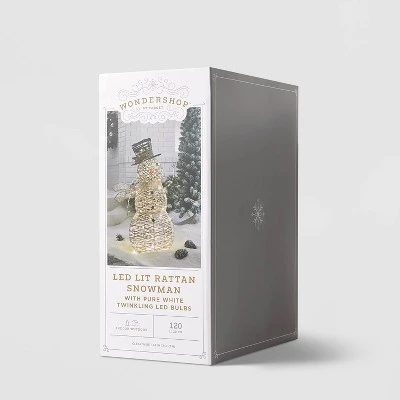 42" Faux Rattan Snowman Christmas Novelty Sculpture Light - Wondershop™ 5 42" Faux Rattan Snowman Christmas Novelty Sculpture Light - Wondershop™ - Image 3