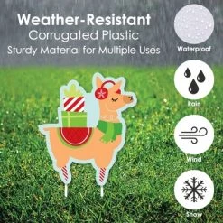 Big Dot of Happiness Llama Christmas Santa Sleigh - Yard Sign and Outdoor Lawn Decorations - FA La Llama Holiday Party Yard Signs - Set of 8 -Outdoor Christmas Decorations Sales GUEST d0ebb70e 044b 4aa2 bf2e f16199783eef