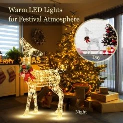 Costway 2 Pieces Lighted Christmas Reindeers Christmas Decoration Pre-Lit 50+120 LED -Outdoor Christmas Decorations Sales GUEST d19b2085 a311 4d69 99f4 0fa6a39f5a66