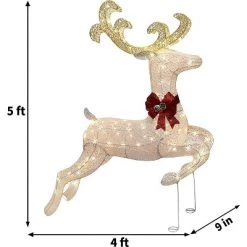 Joiedomi 5ft Fabric White Jumping Reindeer Buck -Outdoor Christmas Decorations Sales GUEST d1b3b6c2 d583 4605 b175 399d34c3fc0c