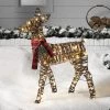 LED 37" Faux Rattan Doe Christmas Novelty Sculpture Light Warm White - Wondershop™