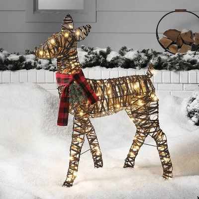 LED 37" Faux Rattan Doe Christmas Novelty Sculpture Light Warm White - Wondershop™ 3 LED 37" Faux Rattan Doe Christmas Novelty Sculpture Light Warm White - Wondershop™
