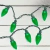 Northlight 50ct Green LED Faceted C9 Christmas Light Set, 20.25ft Green Wire