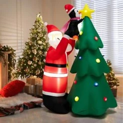 Costway 6 FT Inflatable Christmas Tree & Santa Claus w/ LEDs & Air Blower -Outdoor Christmas Decorations Sales GUEST d3f6677c 7b1b 43d3 9cfb bdb11dceb3c1