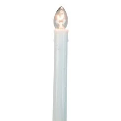 Northlight 10-Count White C7 Candle Pathway Markers Christmas Lights, White Wire