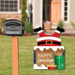 Big Dot of Happiness Santa Claus Stuck in Chimney - Party Decorations - Funny Christmas Welcome Yard Sign