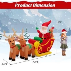 Costway 7.2 FT Long Christmas Inflatable Santa on Sleigh w/ LED Lights Dog & Gifts Yard 11 Costway 7.2 FT Long Christmas Inflatable Santa on Sleigh w/ LED Lights Dog & Gifts Yard -Outdoor Christmas Decorations Sales GUEST d847895e a25b 4f92 97fe c49b3843911c
