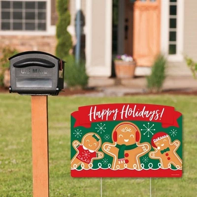 Big Dot of Happiness Gingerbread Christmas - Gingerbread Man Holiday Party Yard Sign Lawn Decorations - Happy Holidays Party Yardy Sign 3 Big Dot of Happiness Gingerbread Christmas - Gingerbread Man Holiday Party Yard Sign Lawn Decorations - Happy Holidays Party Yardy Sign