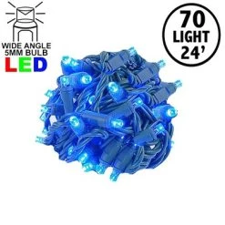 Novelty Lights Inc Novelty Lights LED Christmas String Lights 70 Mini Bulbs (Green Wire, 24 feet)