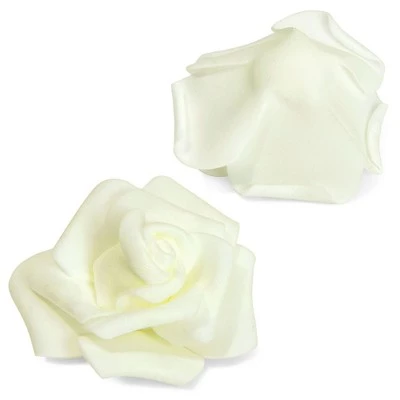 Juvale 100 Pack Ivory Artificial Rose Flower Heads, 3 Inch Stemless Flowers for Weddings, Bouquets, DIY Crafts 9 Juvale 100 Pack Ivory Artificial Rose Flower Heads, 3 Inch Stemless Flowers for Weddings, Bouquets, DIY Crafts - Image 7