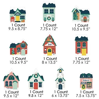 Big Dot of Happiness Christmas Village - Lawn Decorations - Outdoor Holiday Winter Houses Yard Decorations - 10 Piece 7 Big Dot of Happiness Christmas Village - Lawn Decorations - Outdoor Holiday Winter Houses Yard Decorations - 10 Piece - Image 5