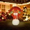 LuxenHome 8.5Ft Snowman with Merry Christmas Banner Inflatable with LED Lights -Outdoor Christmas Decorations Sales GUEST de0c7bd1 7fb6 498d ab88 7134a38fc152