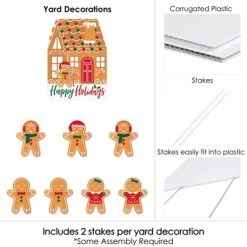 Big Dot of Happiness Gingerbread Christmas - Yard Sign and Outdoor Lawn Decorations - Gingerbread Man Holiday Party Yard Signs - Set of 8 -Outdoor Christmas Decorations Sales GUEST dfcc8ede 6f23 47fd a380 4c78f4ca4c88