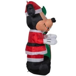 4' Disney Mickey Mouse & Friends Santa Mickey and Minnie Mouse Inflatable Christmas Decoration