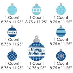 Big Dot of Happiness Blue and Silver Ornaments - Yard Sign and Outdoor Lawn Decorations - Holiday and Christmas Party Yard Signs - Set of 8 -Outdoor Christmas Decorations Sales GUEST e1a0751a e2ba 4ee2 85d4 3e29221f526f