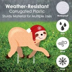 Big Dot of Happiness Sloth Christmas Santa Sleigh - Yard Sign and Outdoor Lawn Decorations - Merry Slothmas Holiday Party Yard Signs - Set of 8 -Outdoor Christmas Decorations Sales GUEST e1d6cbd4 1fe1 4298 8541 1ea99b3c8517