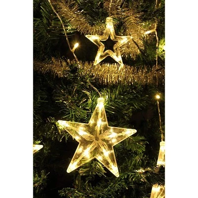 Joiedomi 138 LED 12 Stars Window Curtain Fairy String Lights Remote Control (Warm White), 2 Pack 5 Joiedomi 138 LED 12 Stars Window Curtain Fairy String Lights Remote Control (Warm White), 2 Pack - Image 3