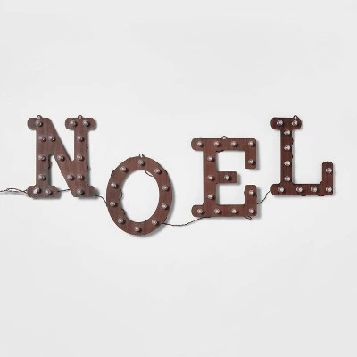 Hanging Lit Wood 'NOEL' Christmas Sign Brushed Bronze with Warm White Lights - Wondershop™ 2 Hanging Lit Wood 'NOEL' Christmas Sign Brushed Bronze with Warm White Lights - Wondershop™ - Image 2