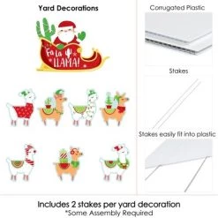 Big Dot of Happiness Llama Christmas Santa Sleigh - Yard Sign and Outdoor Lawn Decorations - FA La Llama Holiday Party Yard Signs - Set of 8 -Outdoor Christmas Decorations Sales GUEST e49a573f 7bc1 4248 abe1 2d5e4f3f3534